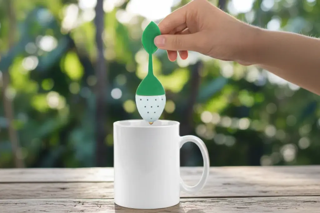 Infuseur à thé avec compartiment en porcelaine