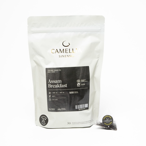 [TC-Ass50] Thé Camellia Assam Breakfast Bio-Équitable (50 sachets)