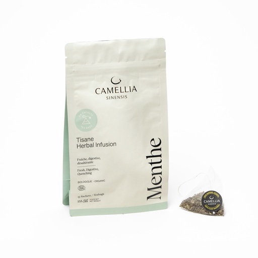 [TC-Men15] Thé Camellia Menthe Bio (sac de 15 sachets)